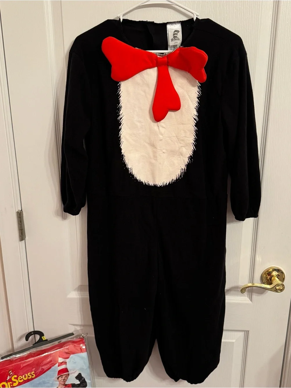 Spirit Halloween Cat in‎ the Hat Costume Jumpsuit Hat Set Kid’s Size Medium